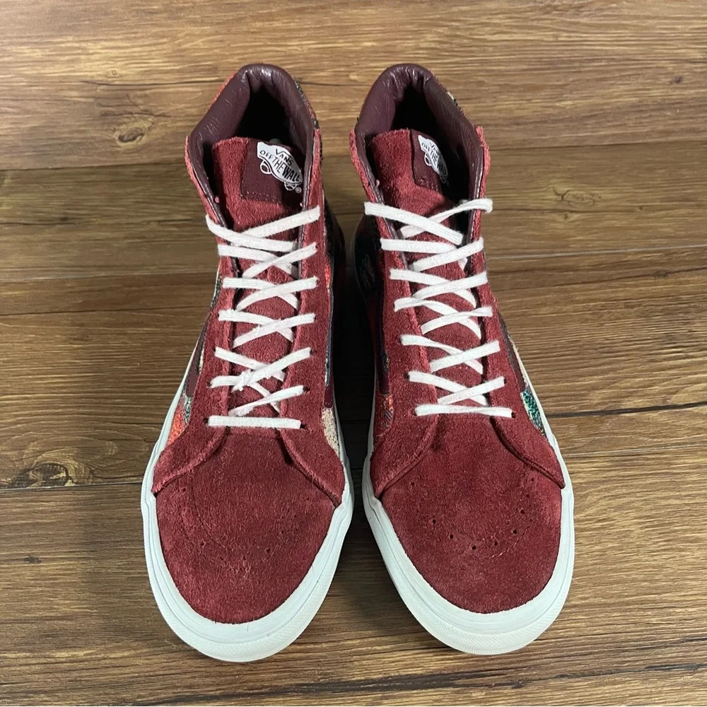 VANS SK8-Hi‎ Red Suede Sneakers Women’s Size 9.5 Lace Up Shoes